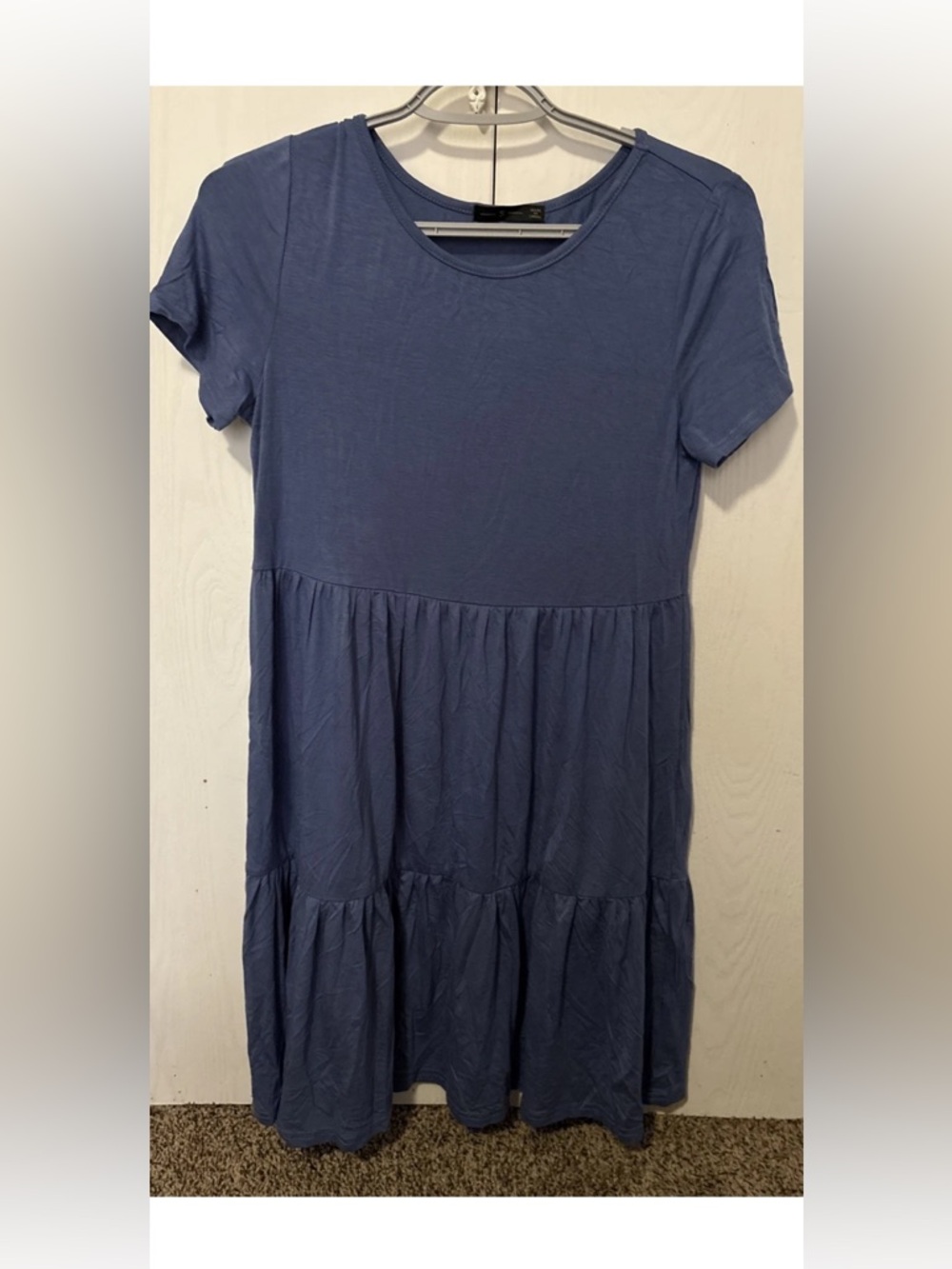 Women's Blue Three Tier Stretch Dress Size S
